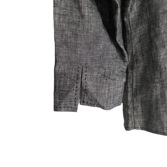 TWEEDS Blue Button Front Linen Shirt Blouse Top S - Picture 7 of 9